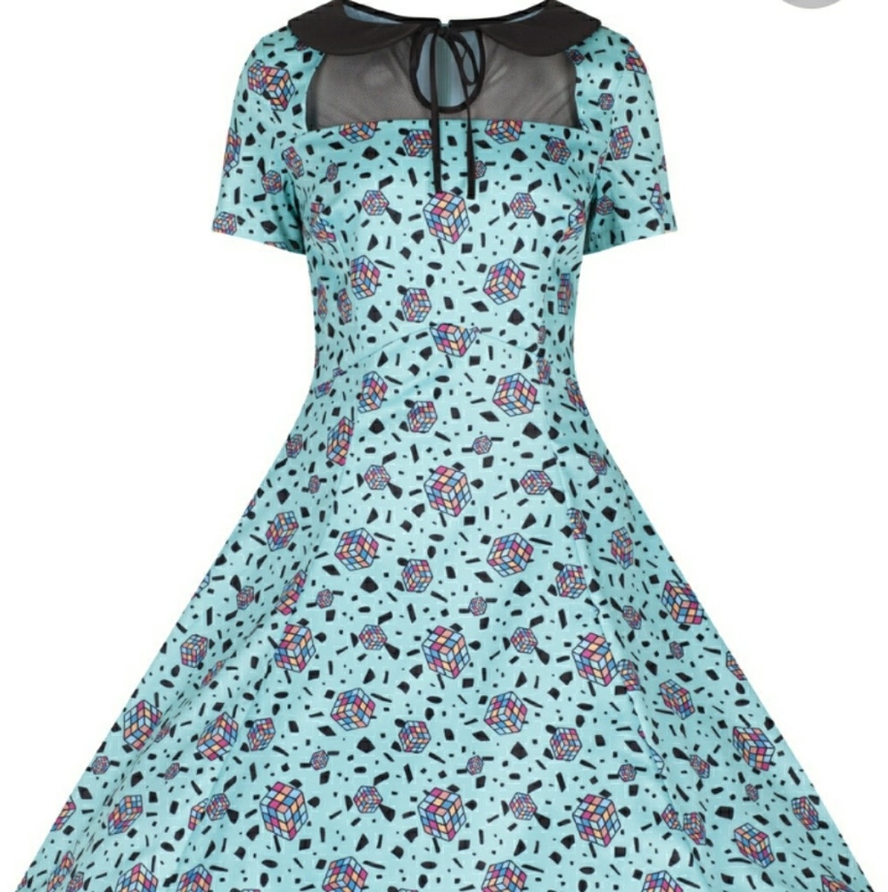 Lindy Bop Plus Size Retro Rubix Cube Pinup Dress
